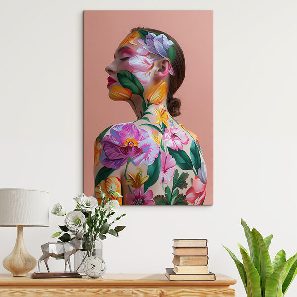 Woman with flowers on her body Woman with flowers on her body