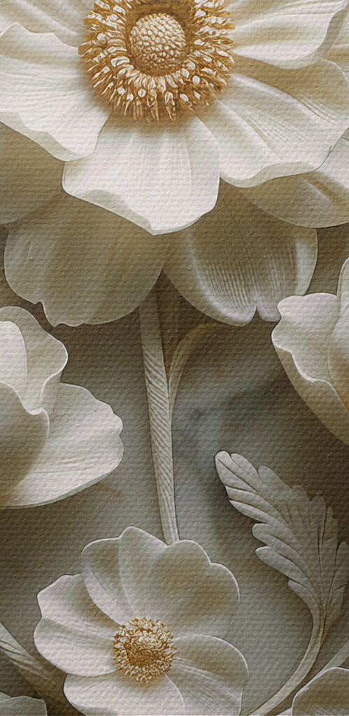 Group of white flowers on a marble surface Group of white flowers on a marble surface