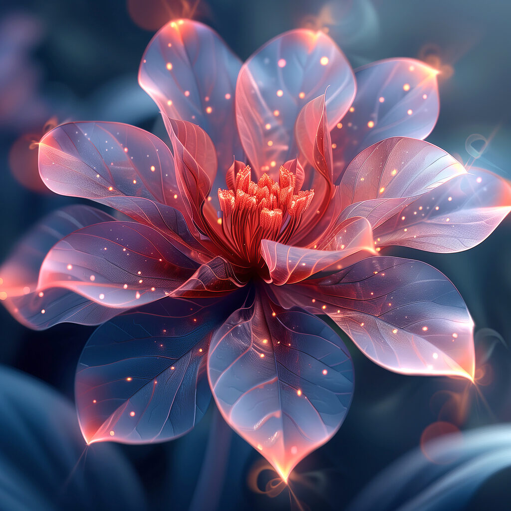 Flower with glowing petals
