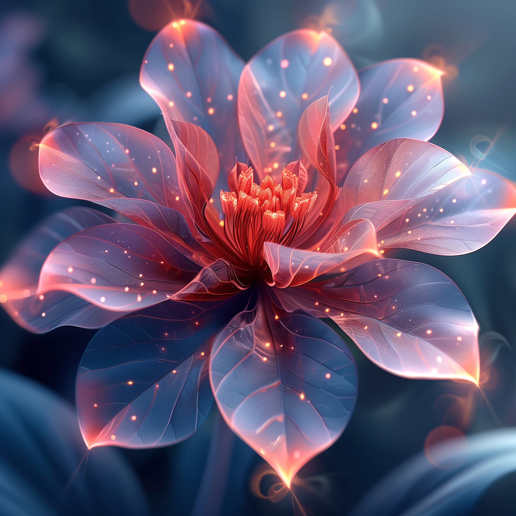Flower with glowing petals