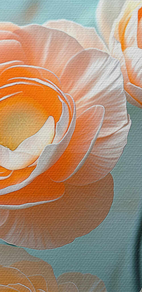 Group of white and orange flowers
