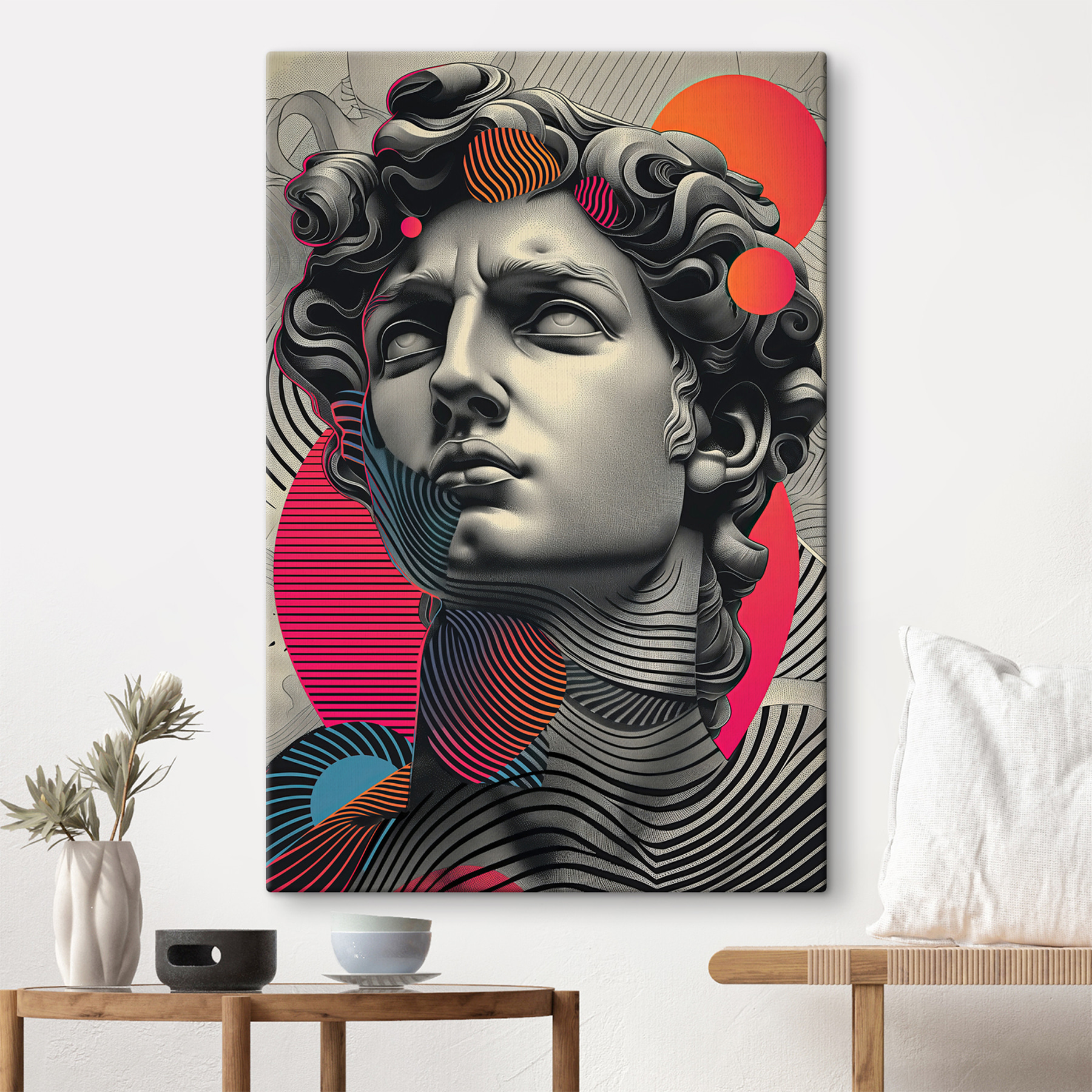 Head of a man with a colorful pattern Head of a man with a colorful pattern