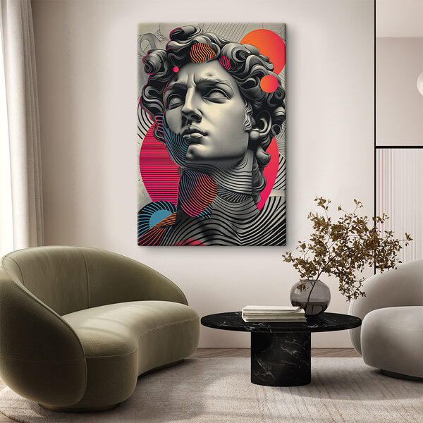 Head of a man with a colorful pattern Head of a man with a colorful pattern