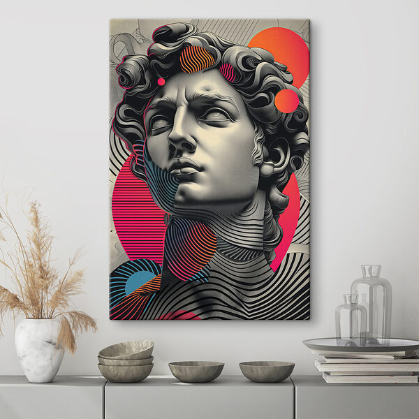 Head of a man with a colorful pattern Head of a man with a colorful pattern