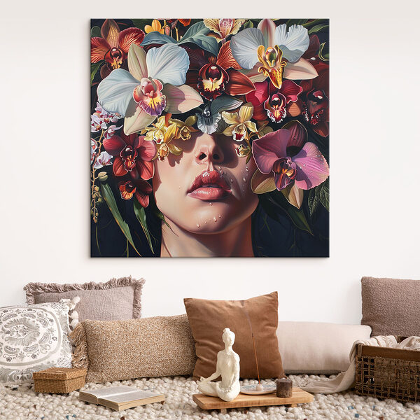 Cuadros Cuadro de una mujer con flores en la cabeza (SKU: s39229) Cuadros Cuadros Cuadro de una mujer con flores en la cabeza (SKU: s39229)