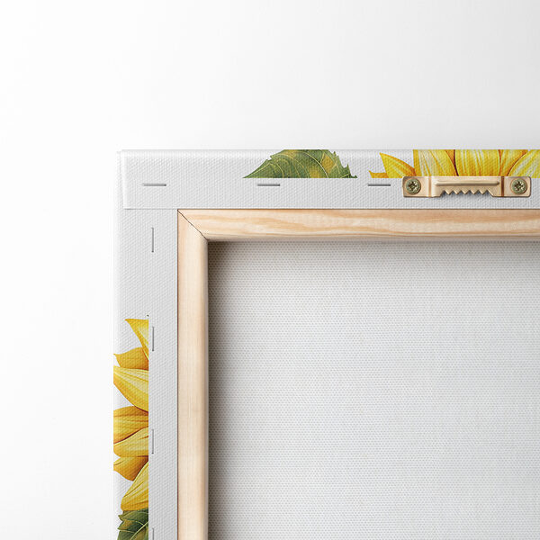 Painting of sunflowers in a teacup