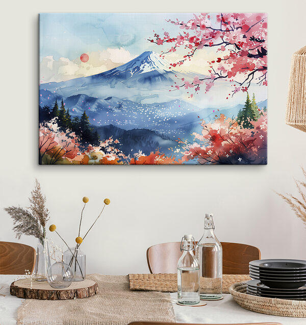 Cuadros Acuarela de una montaña con un pico nevado (SKU: s39775) Cuadros Cuadros Acuarela de una montaña con un pico nevado (SKU: s39775)