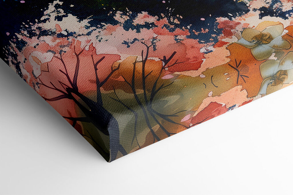 Watercolor of a mountain with a snowy peak Watercolor of a mountain with a snowy peak