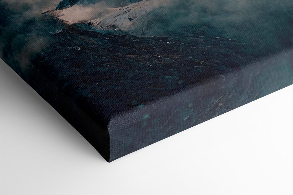 Snowy mountain tops with clouds