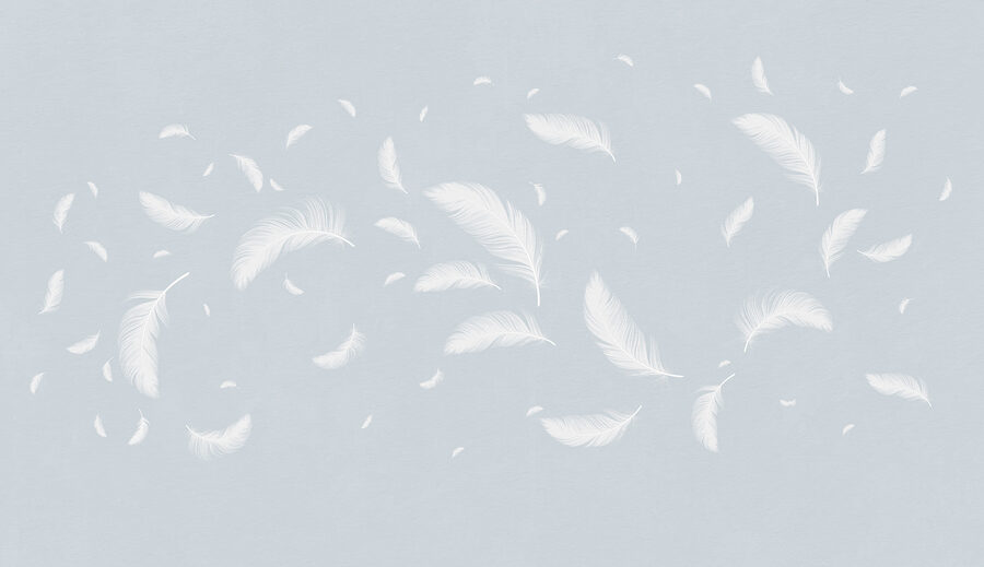 Plumas blancas flotando en el aire Plumas blancas flotando en el aire