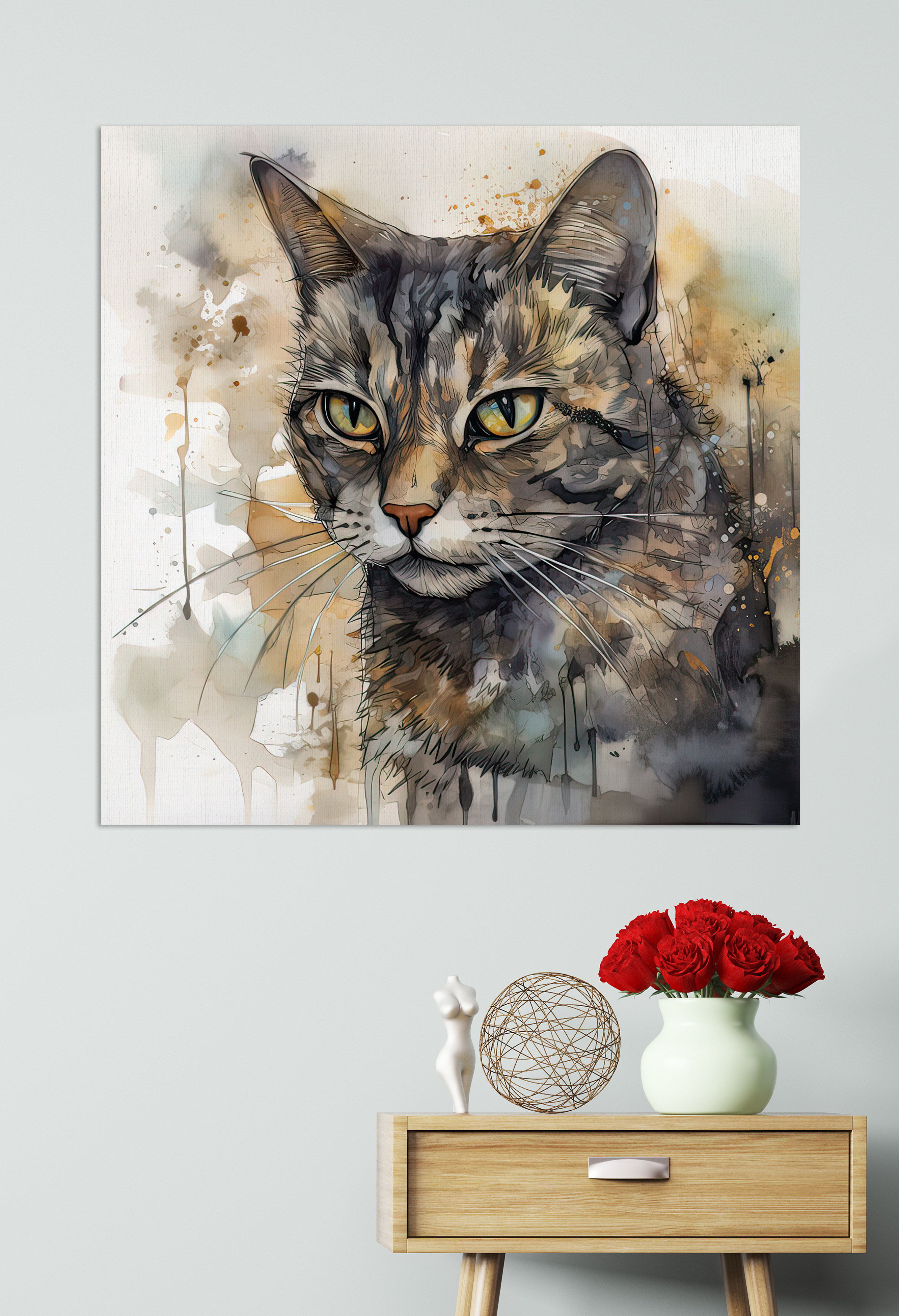 Cat with yellow eyes
