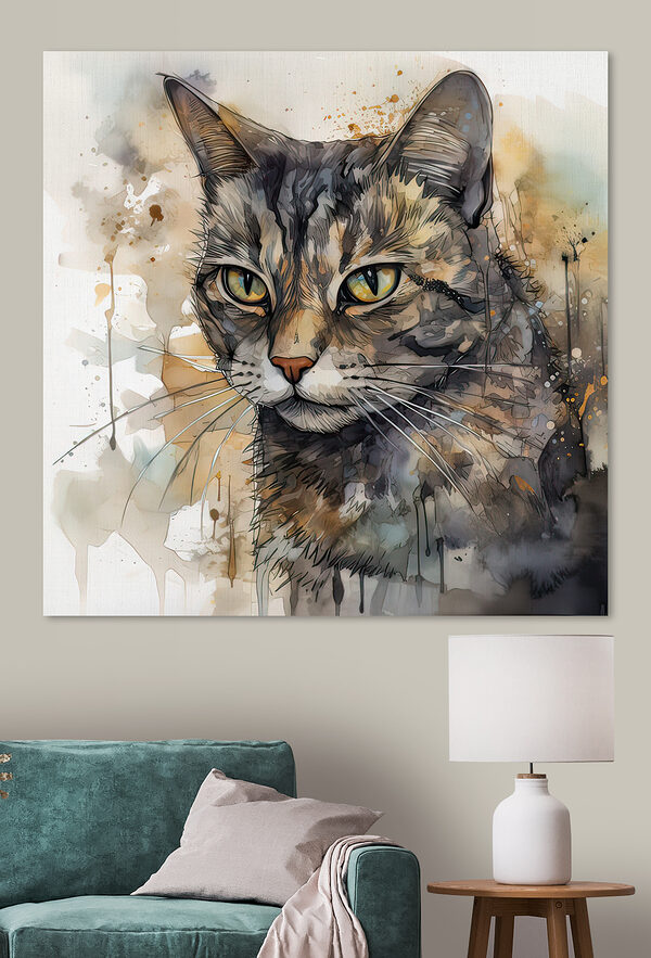 Cat with yellow eyes