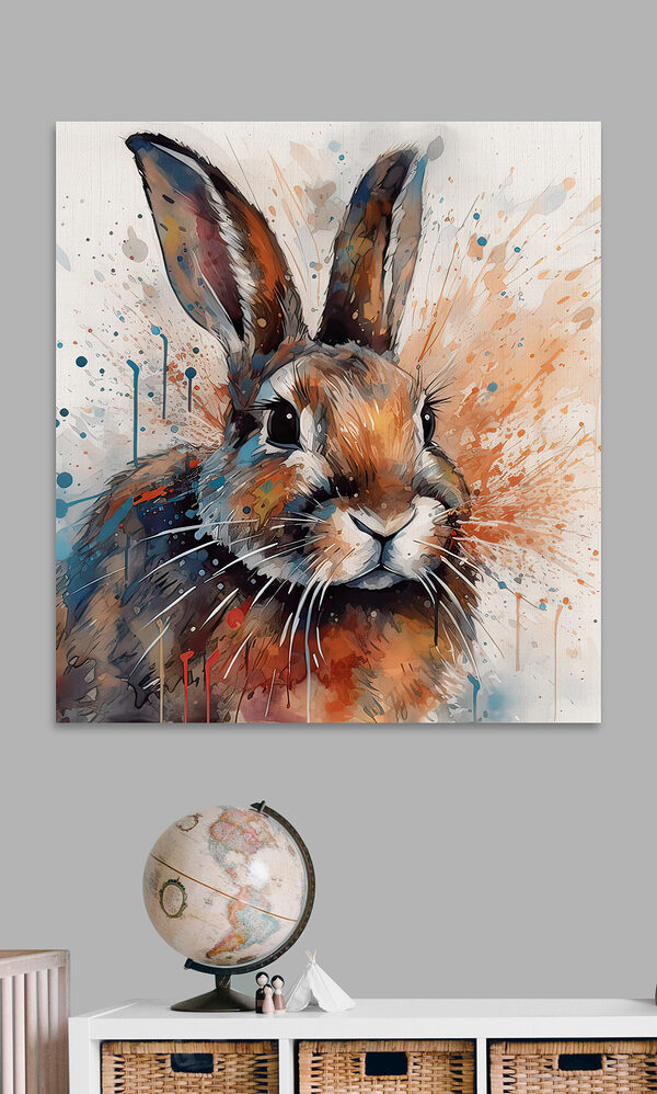 Cuadros Conejo con salpicaduras de pintura (SKU: s32329) Cuadros Cuadros Conejo con salpicaduras de pintura (SKU: s32329)