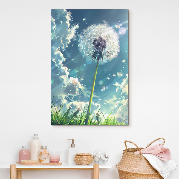 Dandelion with a blue sky and clouds Dandelion with a blue sky and clouds