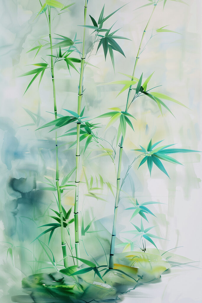Painting of bamboo stems Painting of bamboo stems