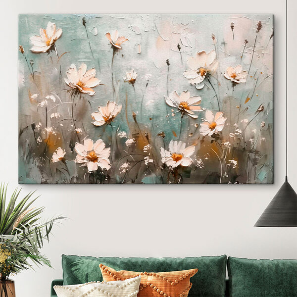 Cuadros Pintura de flores en una pared