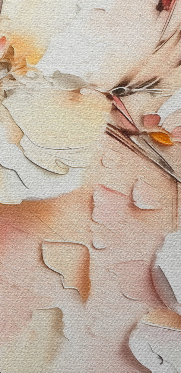 Painting of flowers on a white surface Painting of flowers on a white surface
