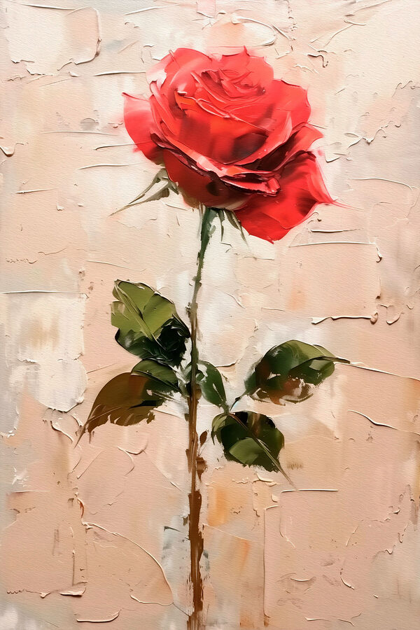 Painting of a red rose Painting of a red rose