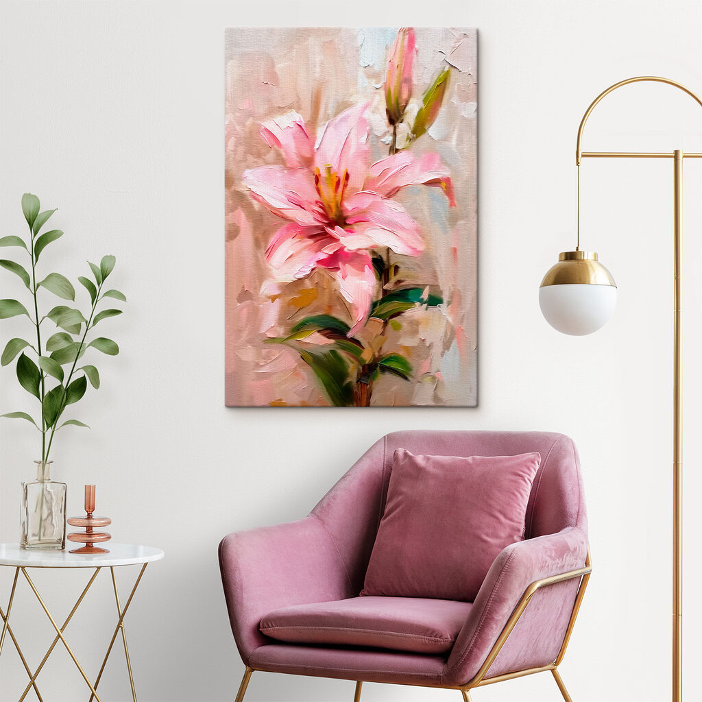 Painting of a pink flower Painting of a pink flower
