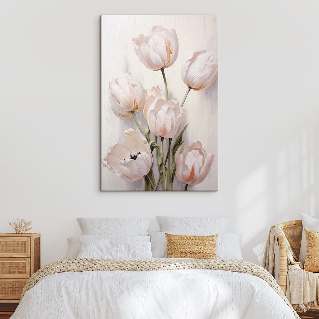 Painting of white tulips Painting of white tulips
