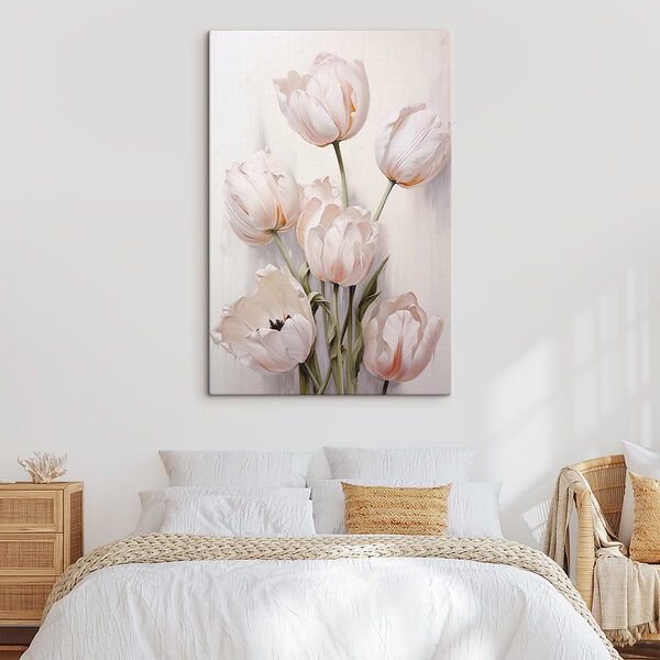 Painting of white tulips Painting of white tulips