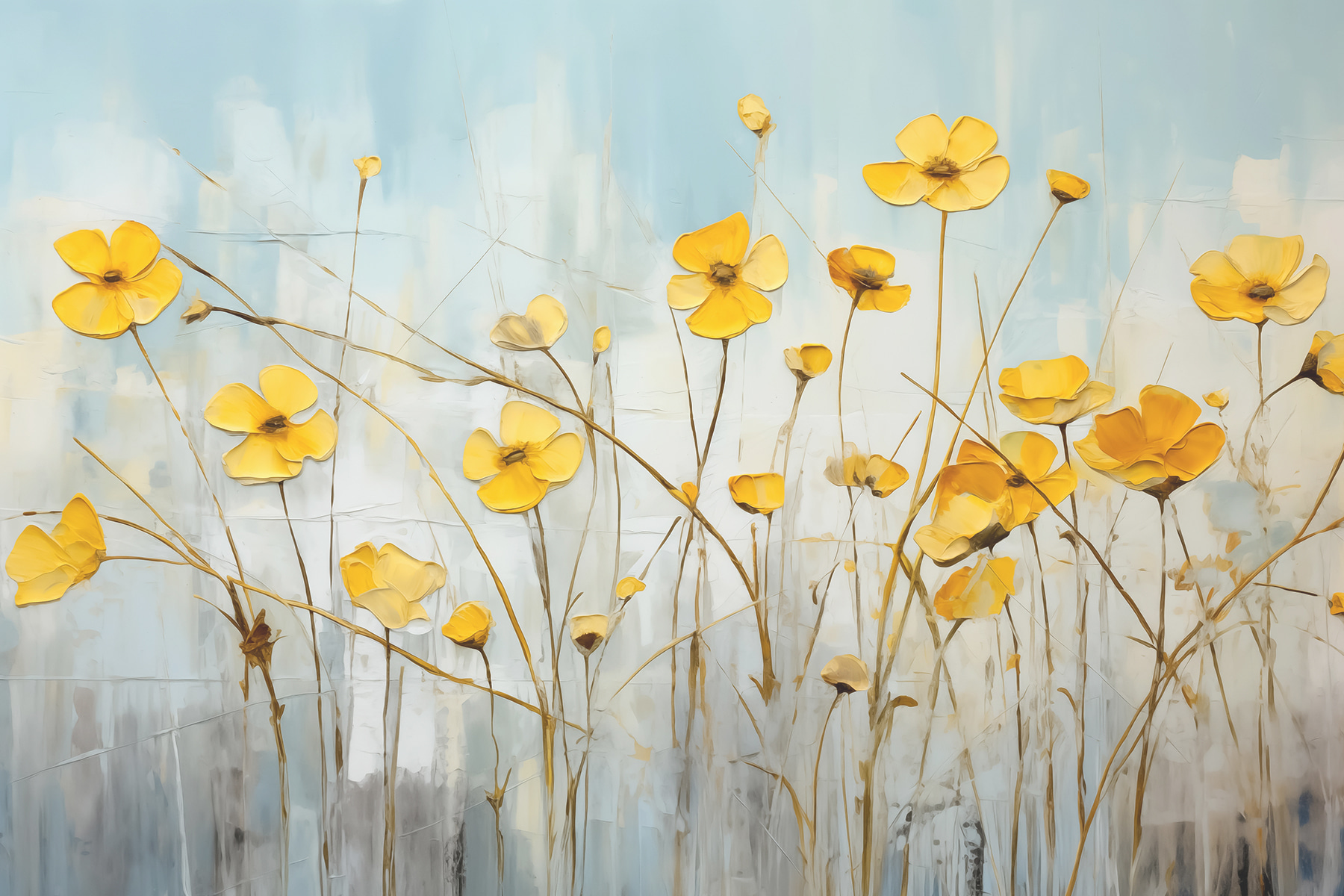 Painting of yellow flowers Painting of yellow flowers