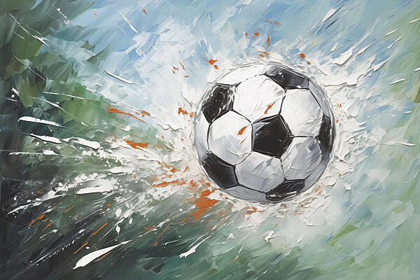 Pintura de un balón de fútbol Pintura de un balón de fútbol