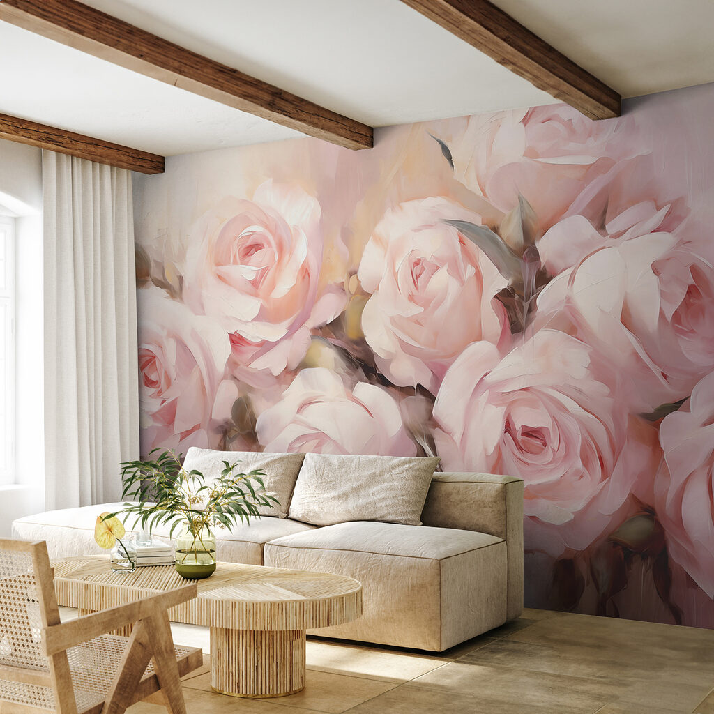 Painting of pink roses