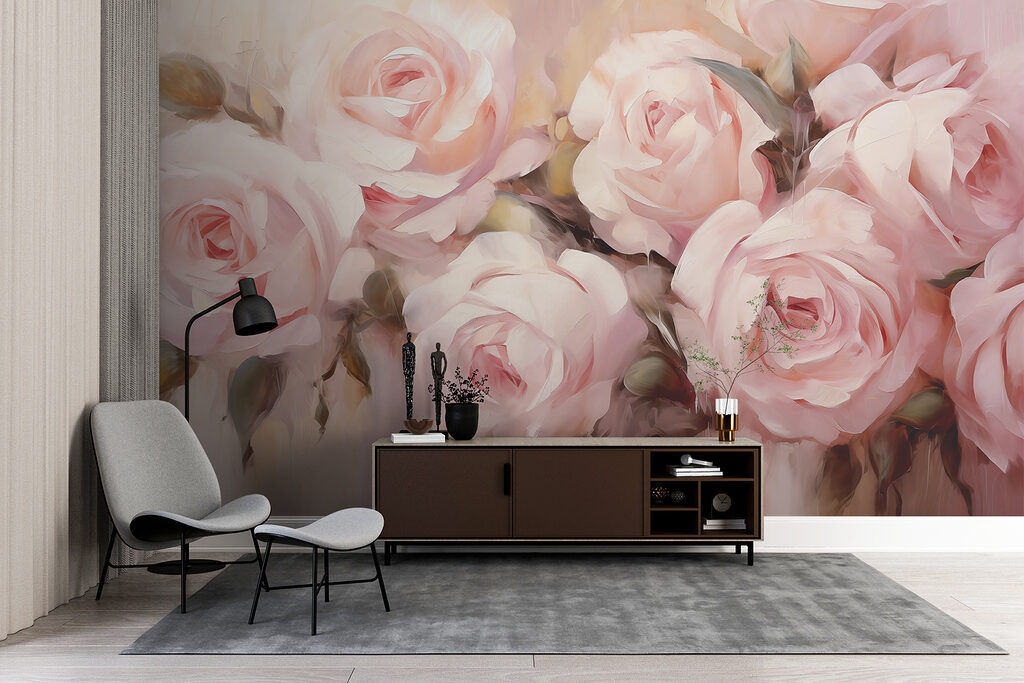 Painting of pink roses