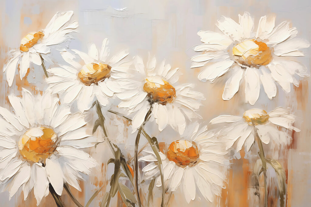 Pintura de flores blancas Pintura de flores blancas