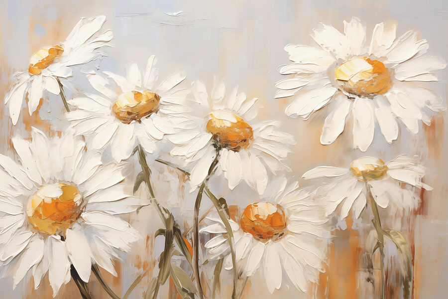 Pintura de flores blancas