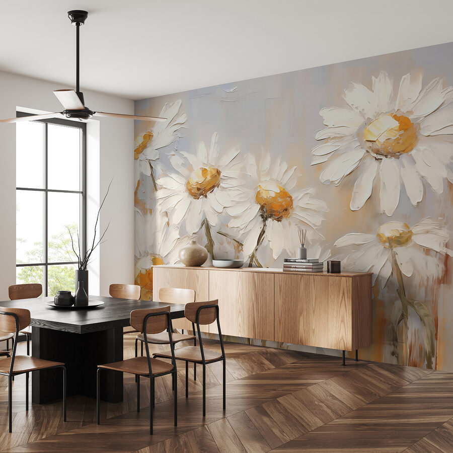 Pintura de flores blancas