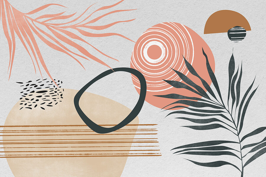 Obra de arte con diferentes formas y colores