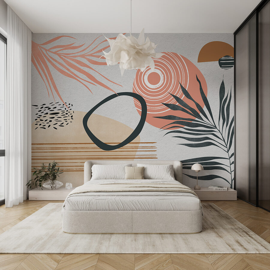 Obra de arte con diferentes formas y colores