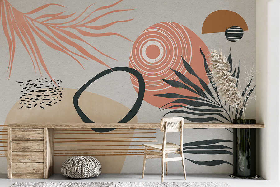 Obra de arte con diferentes formas y colores
