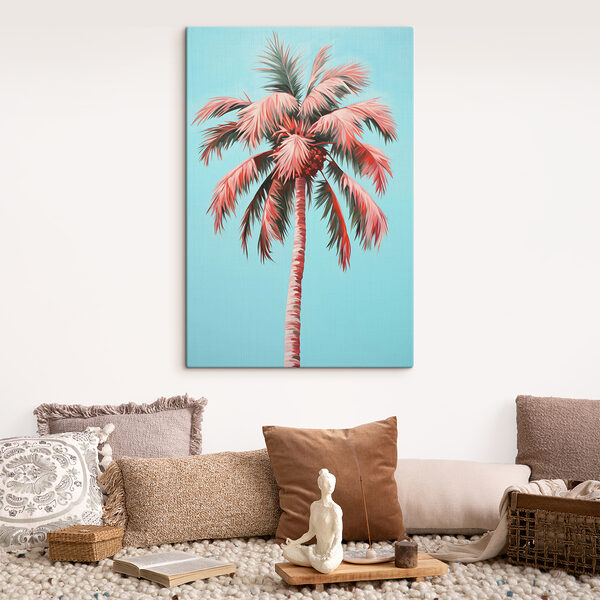 Cuadros Palmera con hojas rosas (SKU: s39830) Cuadros Cuadros Palmera con hojas rosas (SKU: s39830)