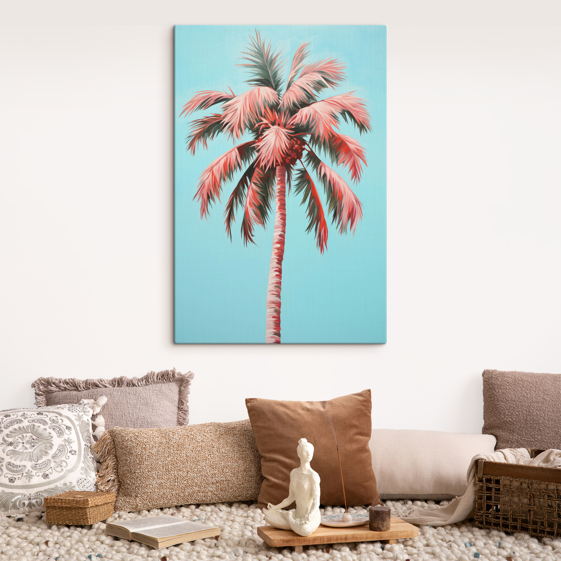 Palm tree with pink leaves Palm tree with pink leaves