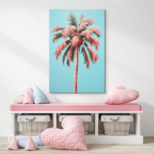 Palm tree with pink leaves Palm tree with pink leaves