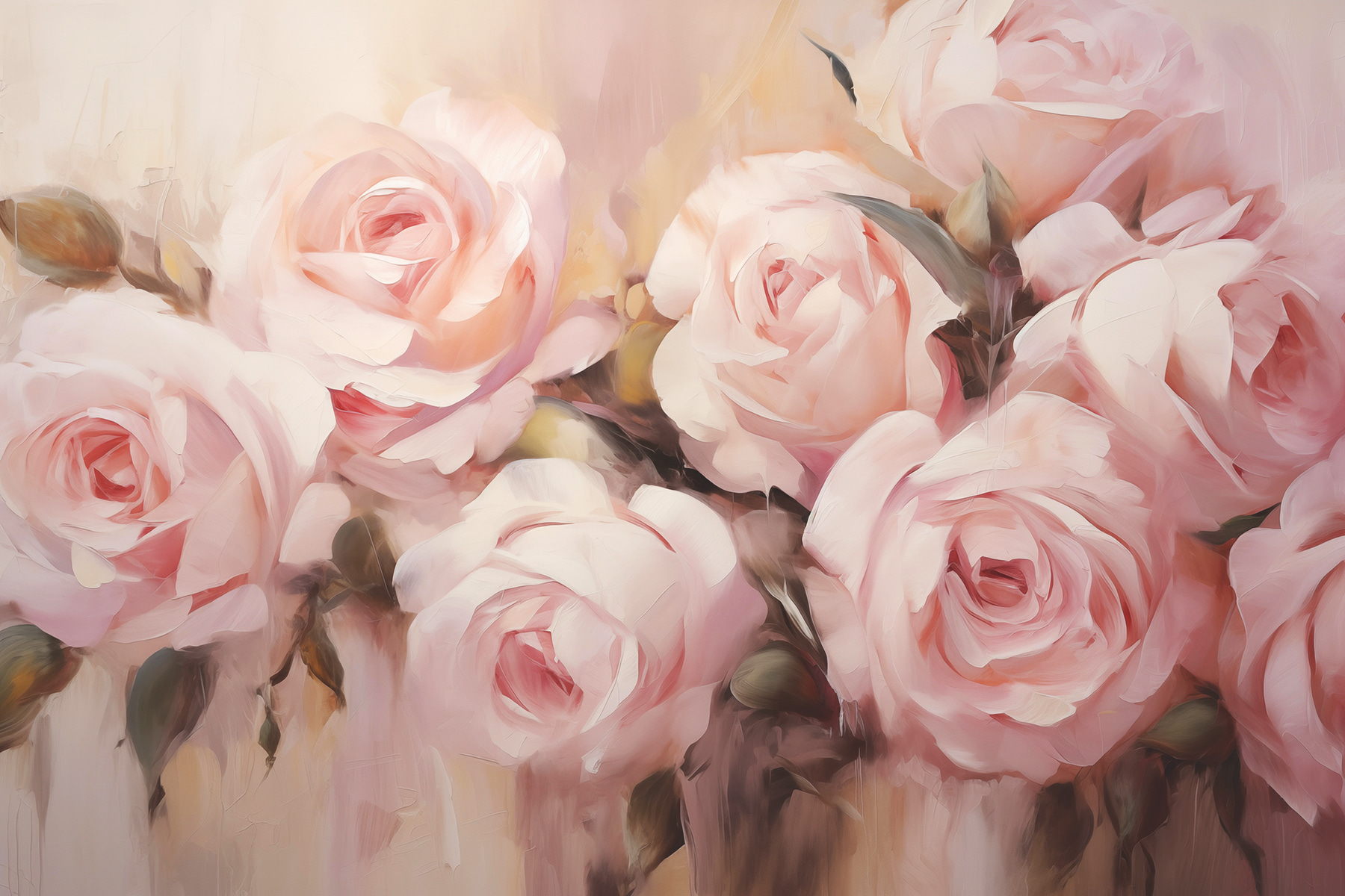 Painting of pink roses Painting of pink roses