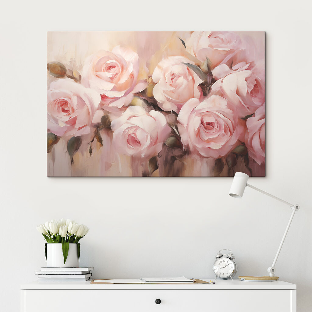 Painting of pink roses Painting of pink roses
