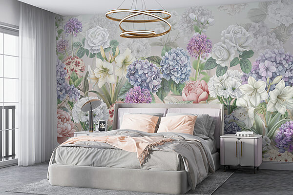 Group of flowers on a white background