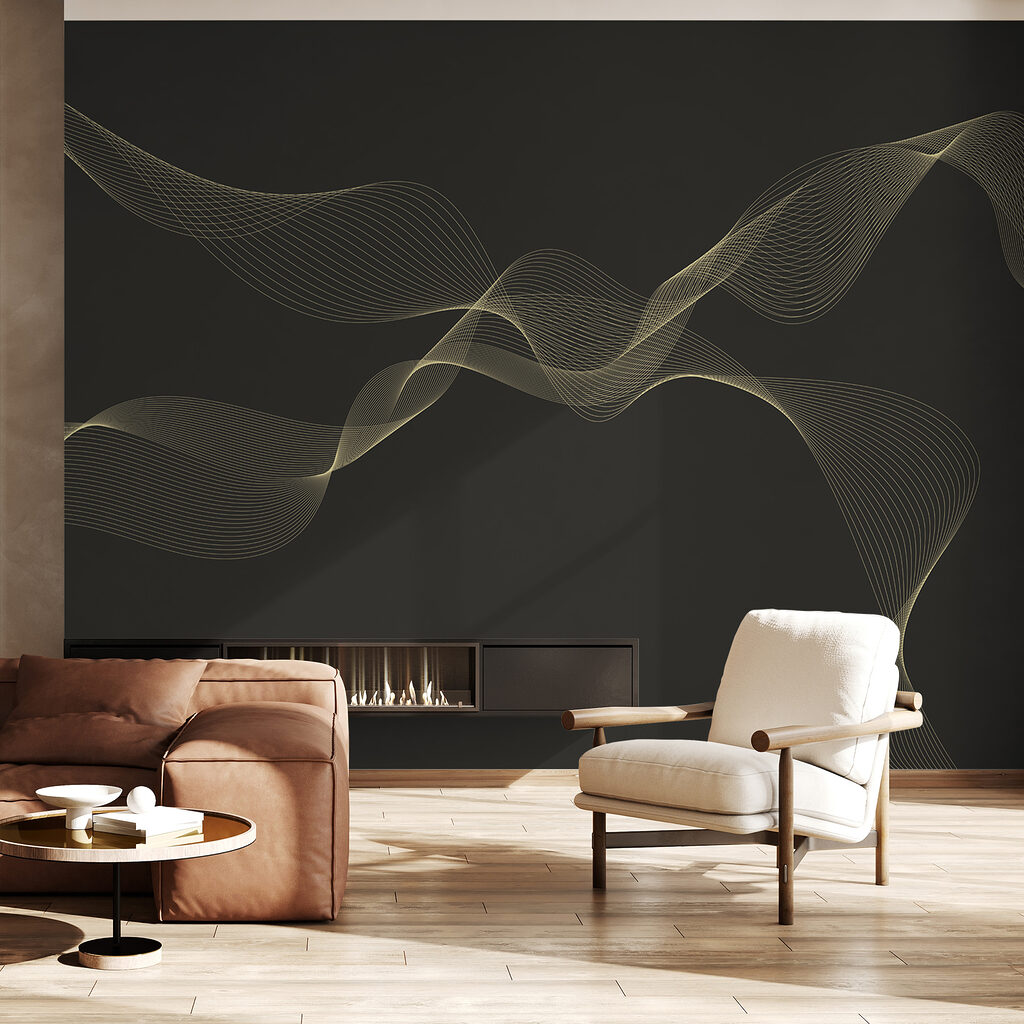 Flowing lines on dark background