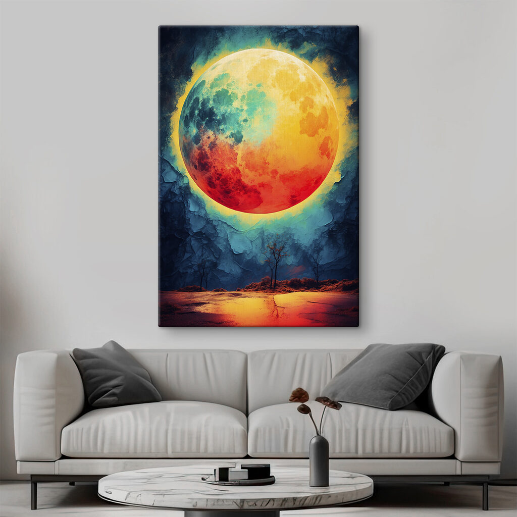 Red and yellow moon in the sky Red and yellow moon in the sky