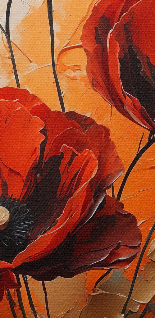 Painting of red flowers Painting of red flowers