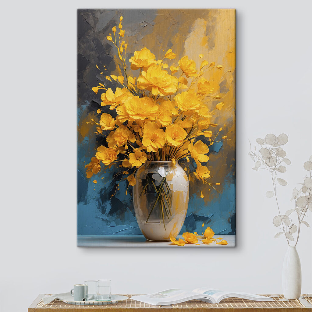 Vase with yellow flowers Vase with yellow flowers