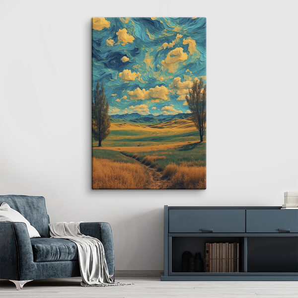 Landscape with trees and hills Landscape with trees and hills