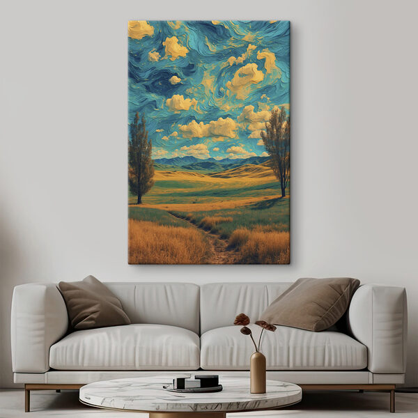 Landscape with trees and hills Landscape with trees and hills