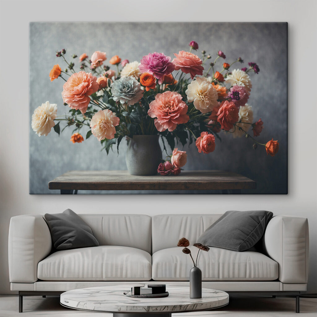 Vase of flowers on a table Vase of flowers on a table