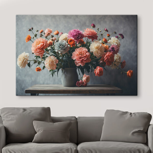 Vase of flowers on a table Vase of flowers on a table
