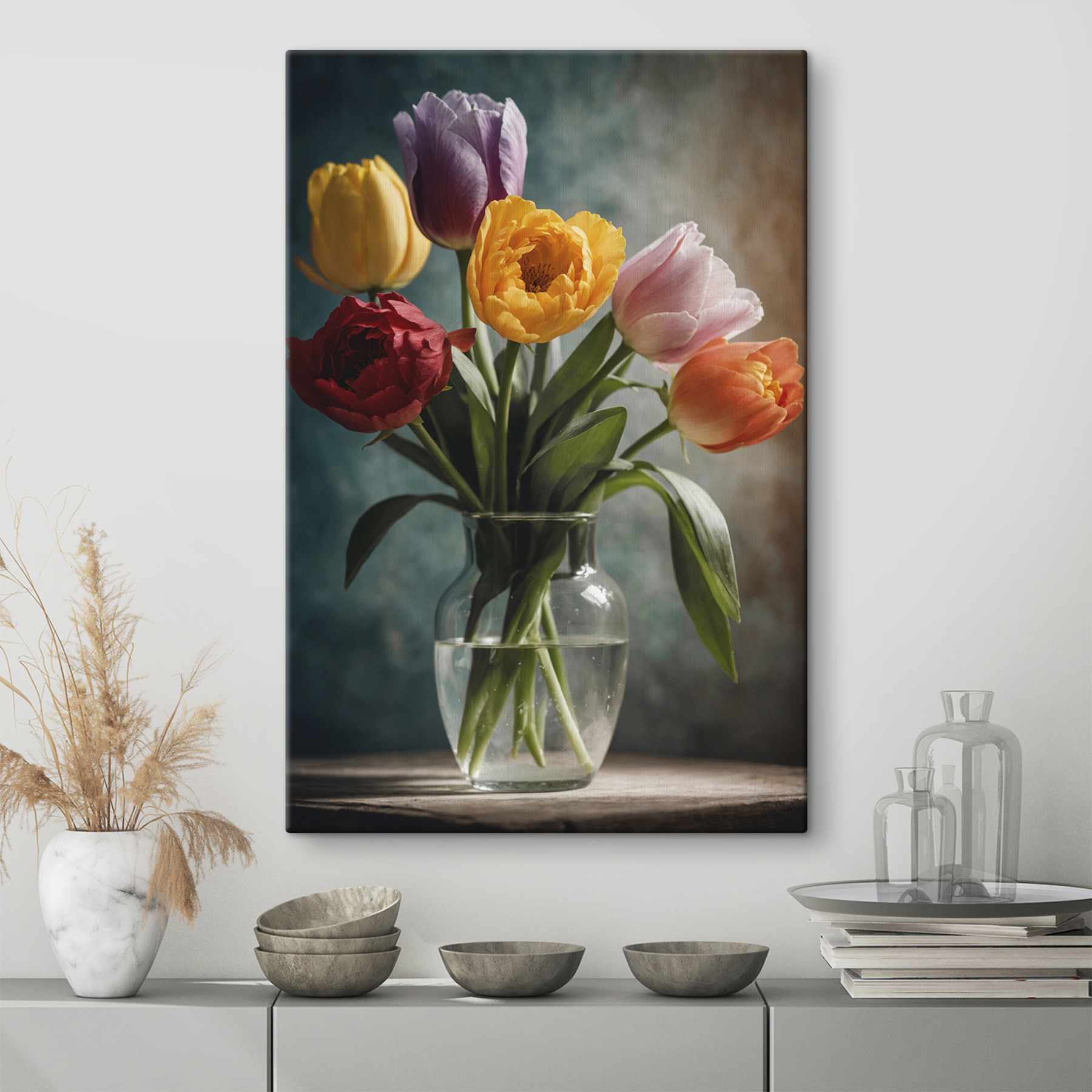 Vase of flowers with water